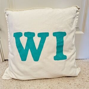 Wisconsin Throw Pillow 18x18 inches with removeable cover